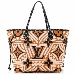 Louis Vuitton CRAFTY LV Monogram NEVERFULL MM Crème Caramel Black White Medium M